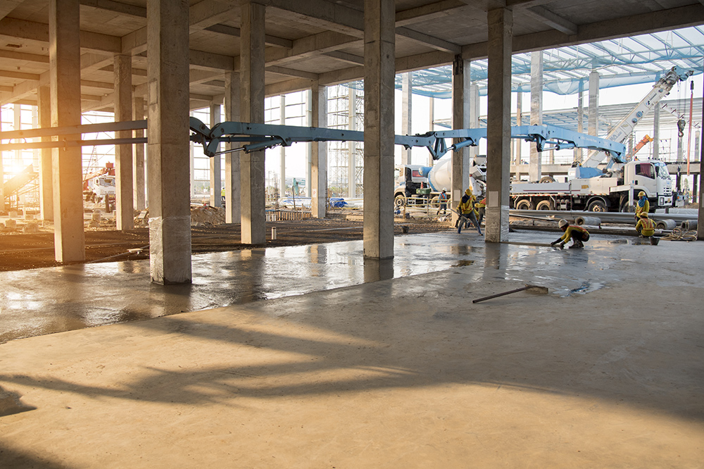 Concrete structure new construction site for background